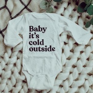 White Long Sleeve 'Baby It's Cold Outside' Onesie